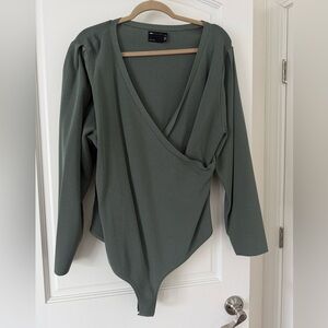 ASOS Curve Green Wrap Bodysuit plus size 20